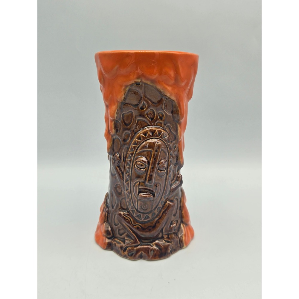 Trader Sams Enchanted Tiki Bar Krakatoa Mug 1st Edition Orange Lava‎ Collectible